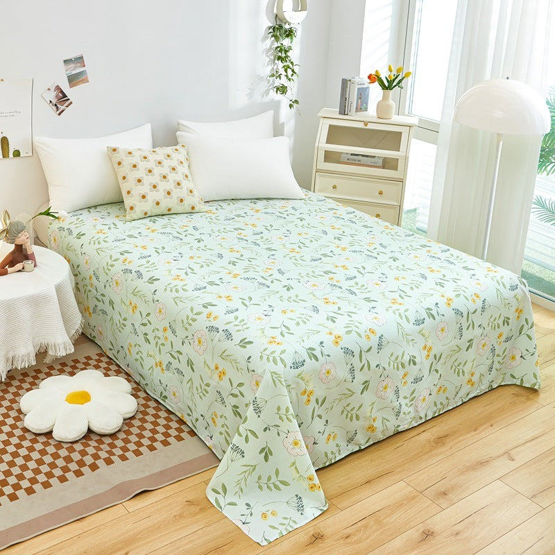 HKM-039123 Cotton Solid Color Twill Bed Sheets for Single and Double Beds