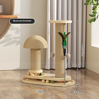 HKM-0391741 Durable Solid Wood Cat Turntable Scratching Post with Various Styles and Heights