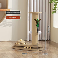 HKM-0391741 Durable Solid Wood Cat Turntable Scratching Post with Various Styles and Heights