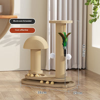 HKM-0391741 Durable Solid Wood Cat Turntable Scratching Post with Various Styles and Heights