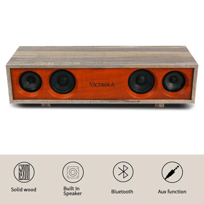 HKM-039315 Bluetooth HI-FI Retro Speaker with Wooden Case and Stand, 2X15W RMS Output