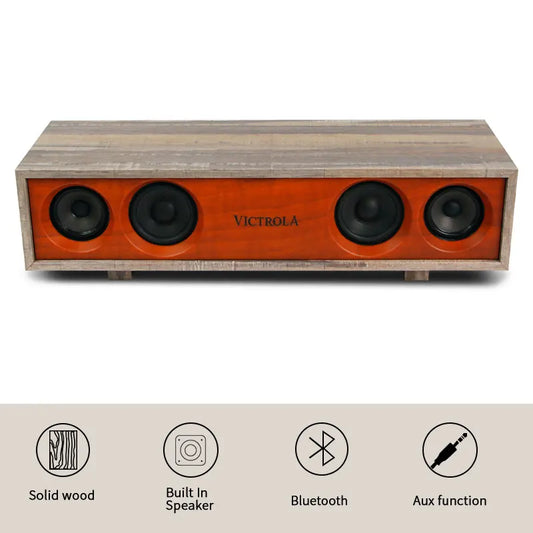 HKM-039315 Bluetooth HI-FI Retro Speaker with Wooden Case and Stand, 2X15W RMS Output
