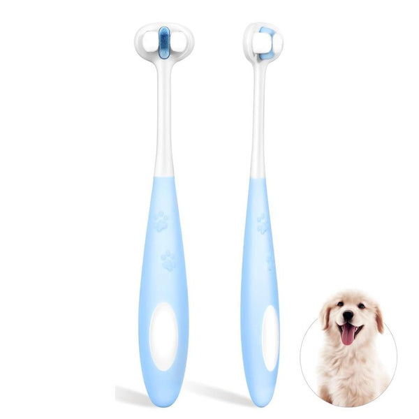 HKM-039379 Ultra Soft Nano Bristles 3-Sided Dog Toothbrush for Gentle Dental Care and Easy Cleaning