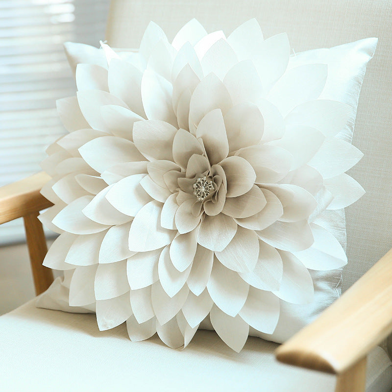 HKM-039443 Floral Leaf Design Polyester Cushion with Cotton Filling - 45x45cm