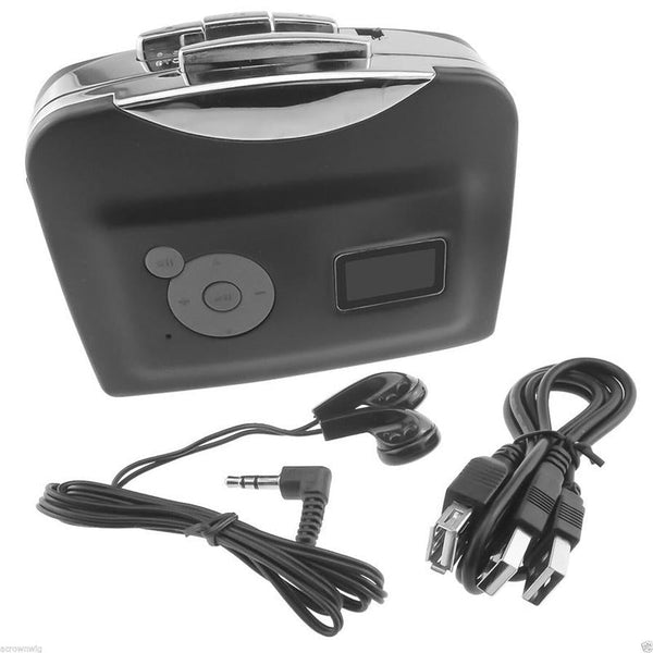 HKM-039507 USB Cassette Tape to MP3 Converter with Earphones and USB Cable, Portable Music Player