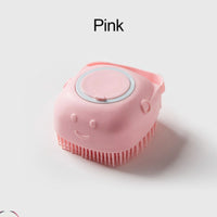 HKM-0395709 Pet Grooming Brush with Soap Dispenser - Gentle Silicone Bristles for Long and Short Hair Pets