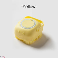 HKM-0395709 Pet Grooming Brush with Soap Dispenser - Gentle Silicone Bristles for Long and Short Hair Pets