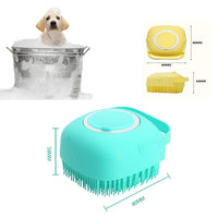 HKM-0395709 Pet Grooming Brush with Soap Dispenser - Gentle Silicone Bristles for Long and Short Hair Pets