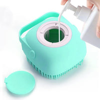 HKM-0395709 Pet Grooming Brush with Soap Dispenser - Gentle Silicone Bristles for Long and Short Hair Pets