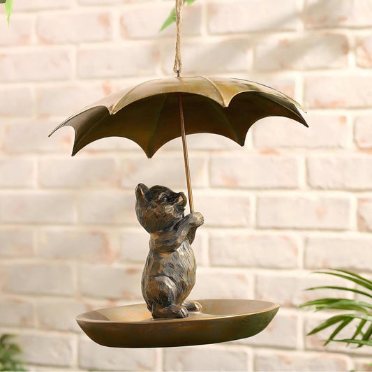 HKM-039571 Portable Umbrella Bird Feeder - Cat & Dog Designs, Ideal for Christmas & Valentine's Day