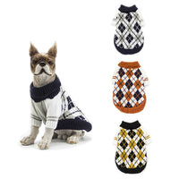 HKM-0396605 Navy Blue and Ginger Yellow Acrylic Sweaters for Pets ¨C Various Sizes Available