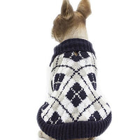 HKM-0396605 Navy Blue and Ginger Yellow Acrylic Sweaters for Pets ¨C Various Sizes Available