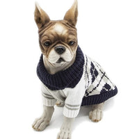 HKM-0396605 Navy Blue and Ginger Yellow Acrylic Sweaters for Pets ¨C Various Sizes Available