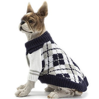 HKM-0396605 Navy Blue and Ginger Yellow Acrylic Sweaters for Pets ¨C Various Sizes Available