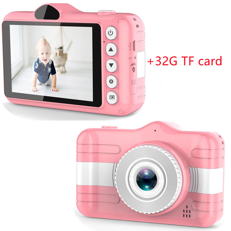 HKM-039699 3.5 Inch Cartoon Digital HD Camera with Anti-Fall Silicone Case – Sky Blue & Pink