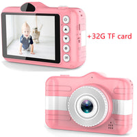 HKM-039699 3.5 Inch Cartoon Digital HD Camera with Anti-Fall Silicone Case – Sky Blue & Pink