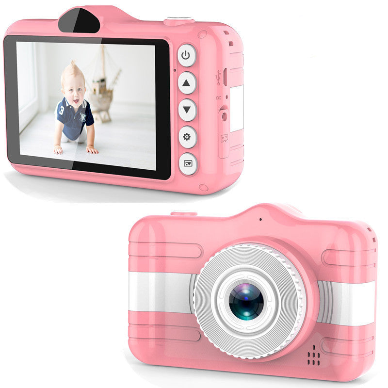HKM-039699 3.5 Inch Cartoon Digital HD Camera with Anti-Fall Silicone Case – Sky Blue & Pink