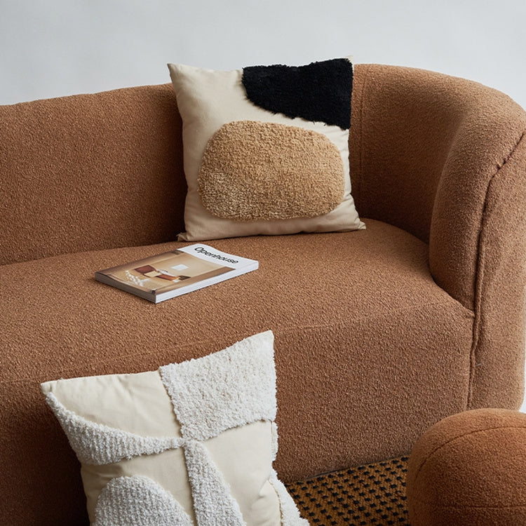 HKM-039699 Embroidered Plain Color Living Room Cushion - Geometric Pattern, Square 45x45CM