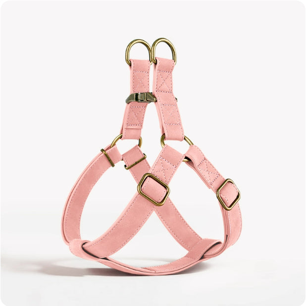 HKM-0397501 Leather Vest-style Harness for Small and Medium Dogs - Adjustable Fit, Multiple Colors Available
