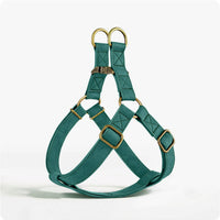 HKM-0397501 Leather Vest-style Harness for Small and Medium Dogs - Adjustable Fit, Multiple Colors Available