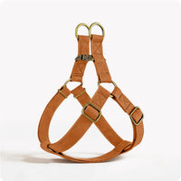 HKM-0397501 Leather Vest-style Harness for Small and Medium Dogs - Adjustable Fit, Multiple Colors Available