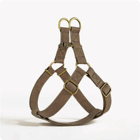 HKM-0397501 Leather Vest-style Harness for Small and Medium Dogs - Adjustable Fit, Multiple Colors Available