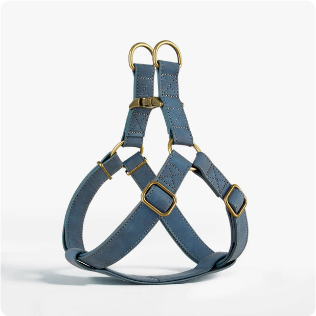 HKM-0397501 Leather Vest-style Harness for Small and Medium Dogs - Adjustable Fit, Multiple Colors Available