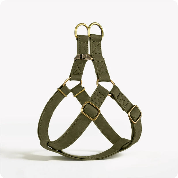 HKM-0397501 Leather Vest-style Harness for Small and Medium Dogs - Adjustable Fit, Multiple Colors Available