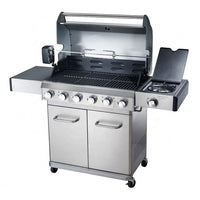 HKM-039827 Stainless Steel 6-Burner Gas BBQ Grill with Removable Tabletop