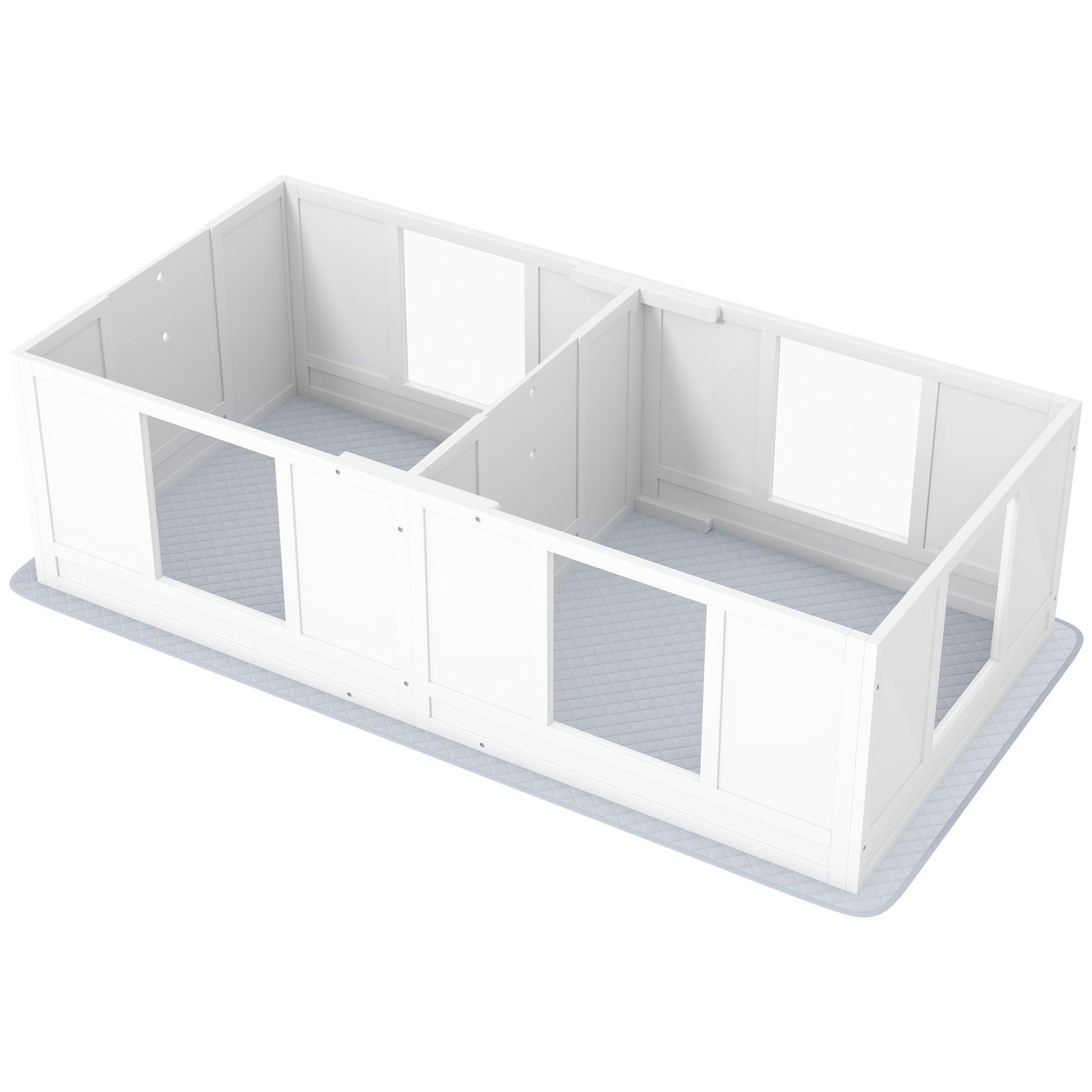HKM-0399677 Double Room Whelping Box for Small Dogs with Adjustable Entrance and Washable Pad