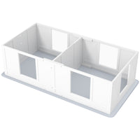 HKM-0399677 Double Room Whelping Box for Small Dogs with Adjustable Entrance and Washable Pad