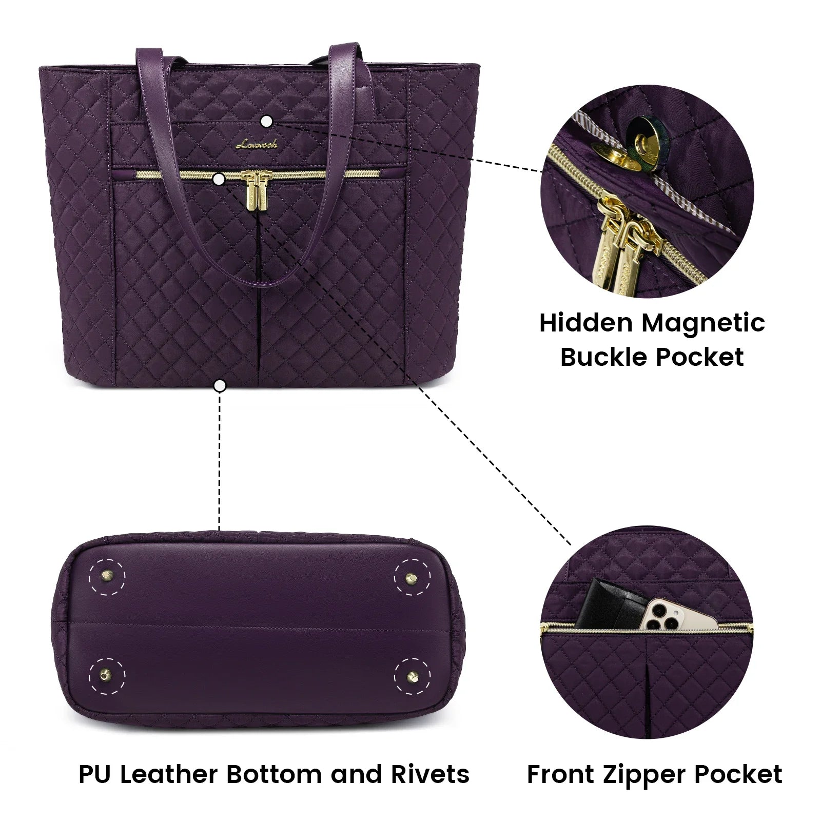 HKM-040019 Luxury Women's Laptop Backpack for 15.6-17.3 Inch Laptops - Stylish College and Travel Bag