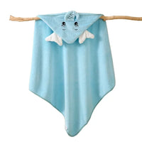 HKM-040147 Cartoon Animal Hooded Baby Bath Towel, Soft 80x80cm Coral Fleece, Super Absorbent Wrap