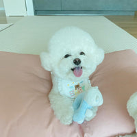 HKM-0401597 Cute Bear Embroidery Cotton Saliva Towel Small Bib - White