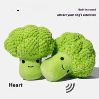 HKM-0402621 Dog Molar Teeth Cleaning Broccoli Plush Toy - Sound Interactive Pet Chew Toy