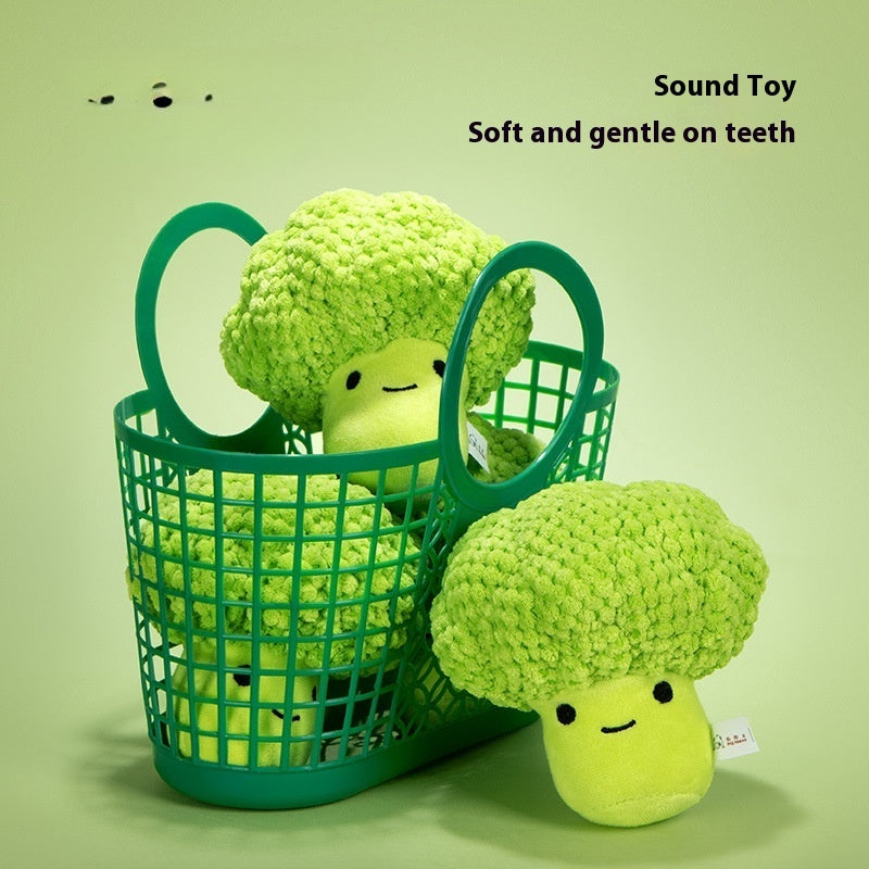 HKM-0402621 Dog Molar Teeth Cleaning Broccoli Plush Toy - Sound Interactive Pet Chew Toy