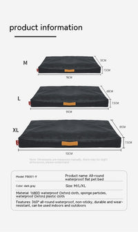 HKM-0404029 Sponge Pet House Bed - Dark Gray, Scratch-Resistant & Non-Slip, Multiple Sizes