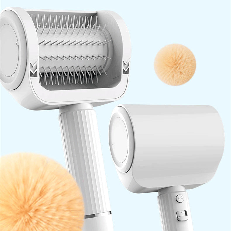 HKM-040403 Automatic Pet Electric Hair Comb RK89 - White, 8-Hour Usage Time, Ergonomic Design