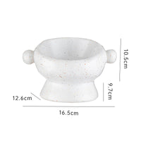 HKM-0404157 Ceramic Anti-Flip Cat Bowl - Flat Mouth Design in Multiple Heights and Colors