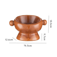 HKM-0404157 Ceramic Anti-Flip Cat Bowl - Flat Mouth Design in Multiple Heights and Colors