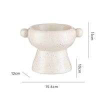 HKM-0404157 Ceramic Anti-Flip Cat Bowl - Flat Mouth Design in Multiple Heights and Colors