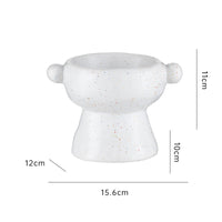 HKM-0404157 Ceramic Anti-Flip Cat Bowl - Flat Mouth Design in Multiple Heights and Colors