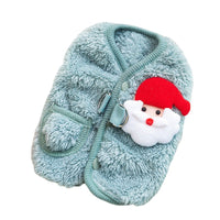 HKM-0404541 Warm Fleece Dog Coat with Santa Design for Small Breeds and Puppies
