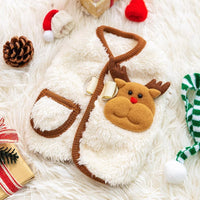 HKM-0404541 Warm Fleece Dog Coat with Santa Design for Small Breeds and Puppies