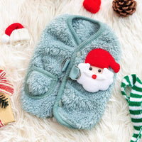 HKM-0404541 Warm Fleece Dog Coat with Santa Design for Small Breeds and Puppies