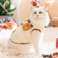 HKM-0404541 Warm Fleece Dog Coat with Santa Design for Small Breeds and Puppies
