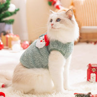 HKM-0404541 Warm Fleece Dog Coat with Santa Design for Small Breeds and Puppies