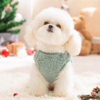 HKM-0404541 Warm Fleece Dog Coat with Santa Design for Small Breeds and Puppies