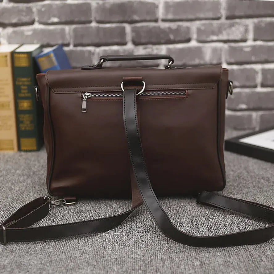 HKM-040531 Large Capacity Casual Crossbody Bag for Men - Versatile Leather Shoulder Briefcase with Stylish Design