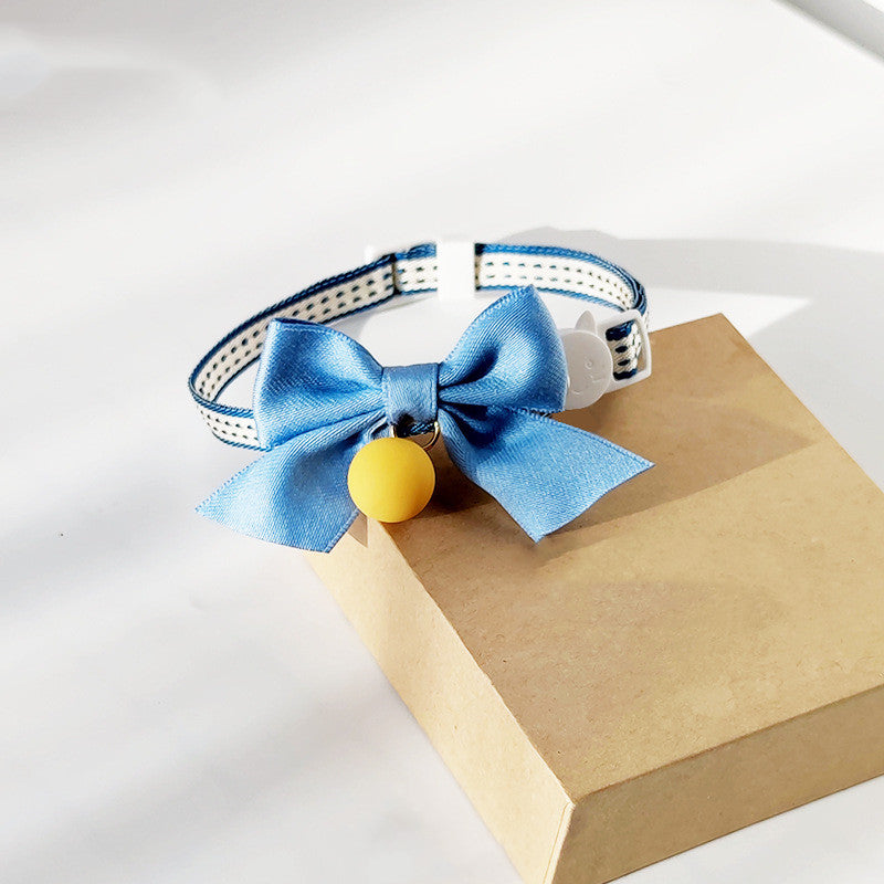 HKM-0405949 Adjustable Cat Bow Tie Collar with Bell - Multiple Colors Available